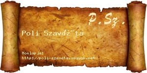 Poli Szavéta névjegykártya